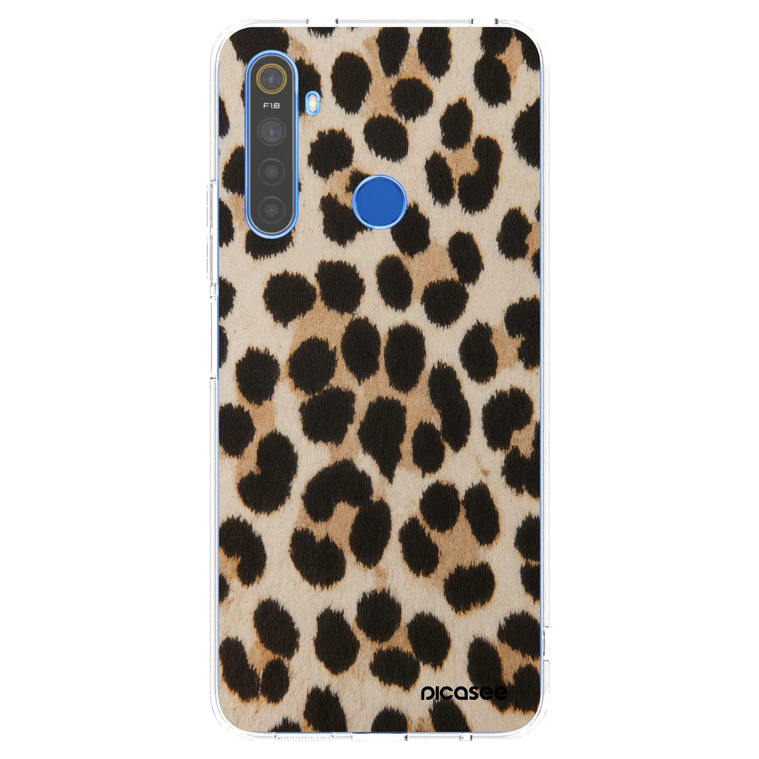 Picasee silikonový průhledný obal pro Realme 5 - Brown Tiger
