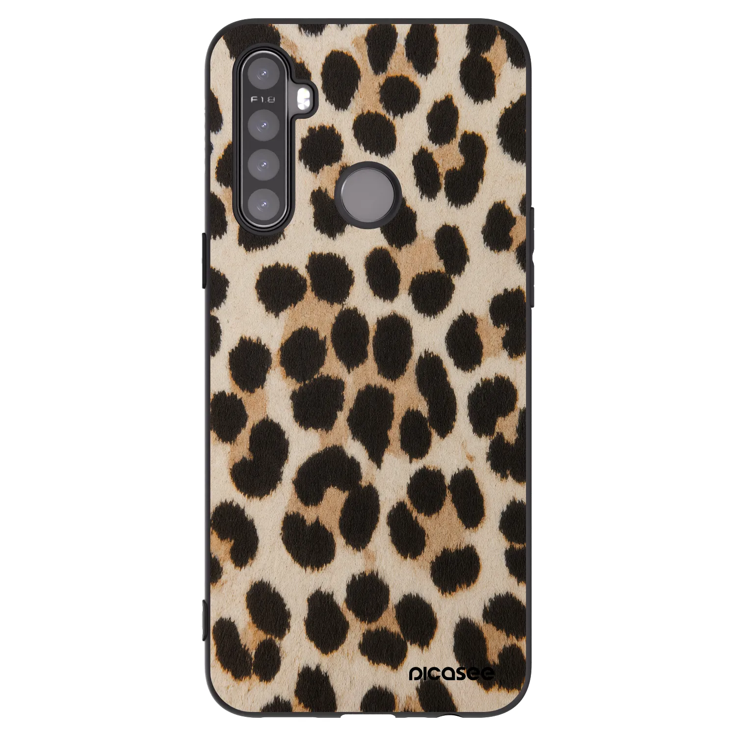Picasee silikonový černý obal pro Realme 5 - Brown Tiger