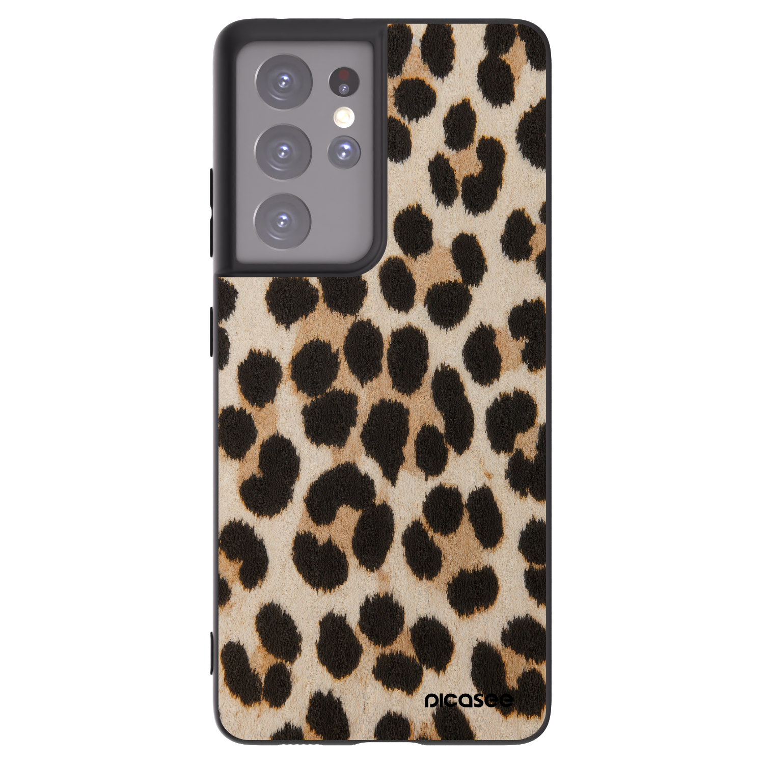 Picasee silikonový černý obal pro Samsung Galaxy S21 Ultra 5G G998B - Brown Tiger
