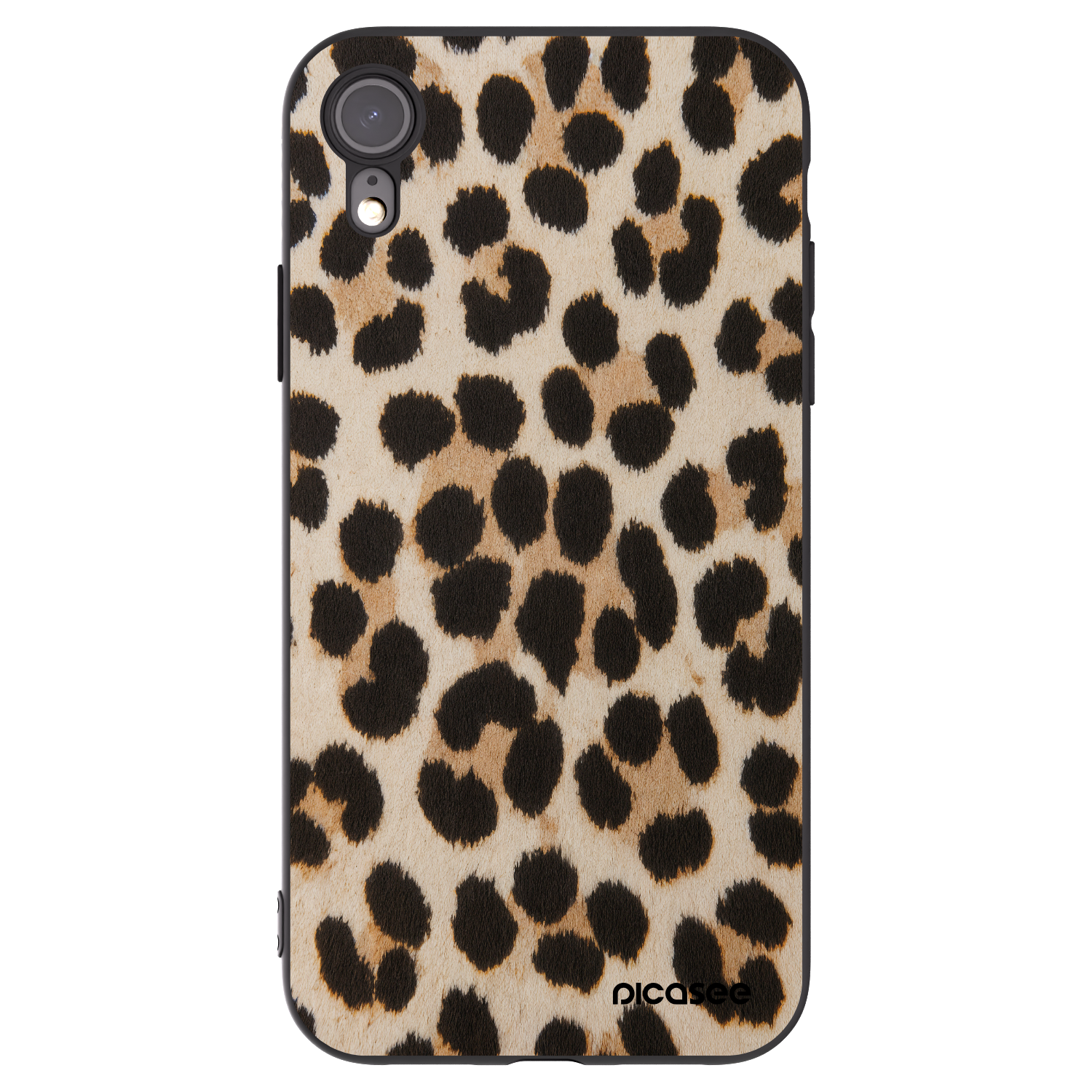 Picasee silikonový černý obal pro Apple iPhone XR - Brown Tiger