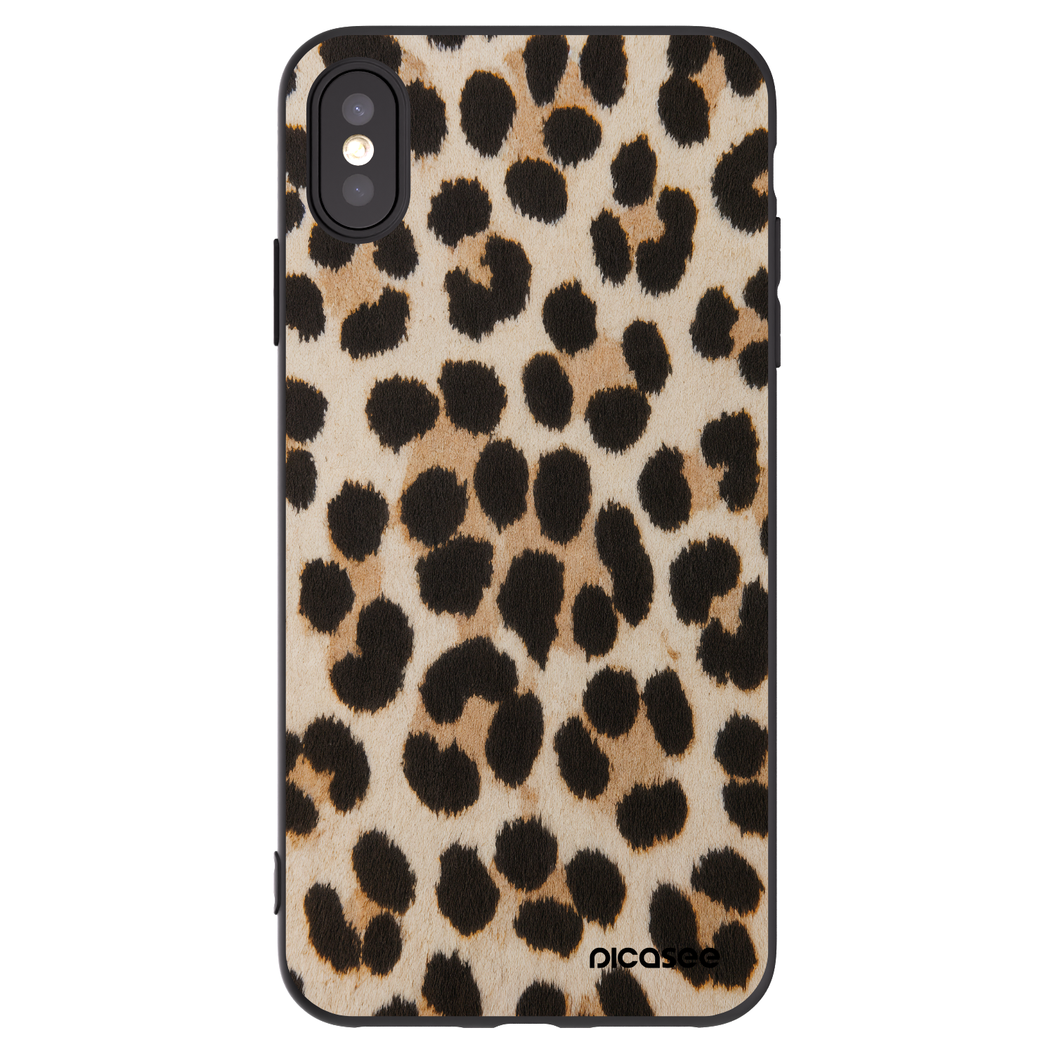 Picasee silikonový černý obal pro Apple iPhone XS Max - Brown Tiger
