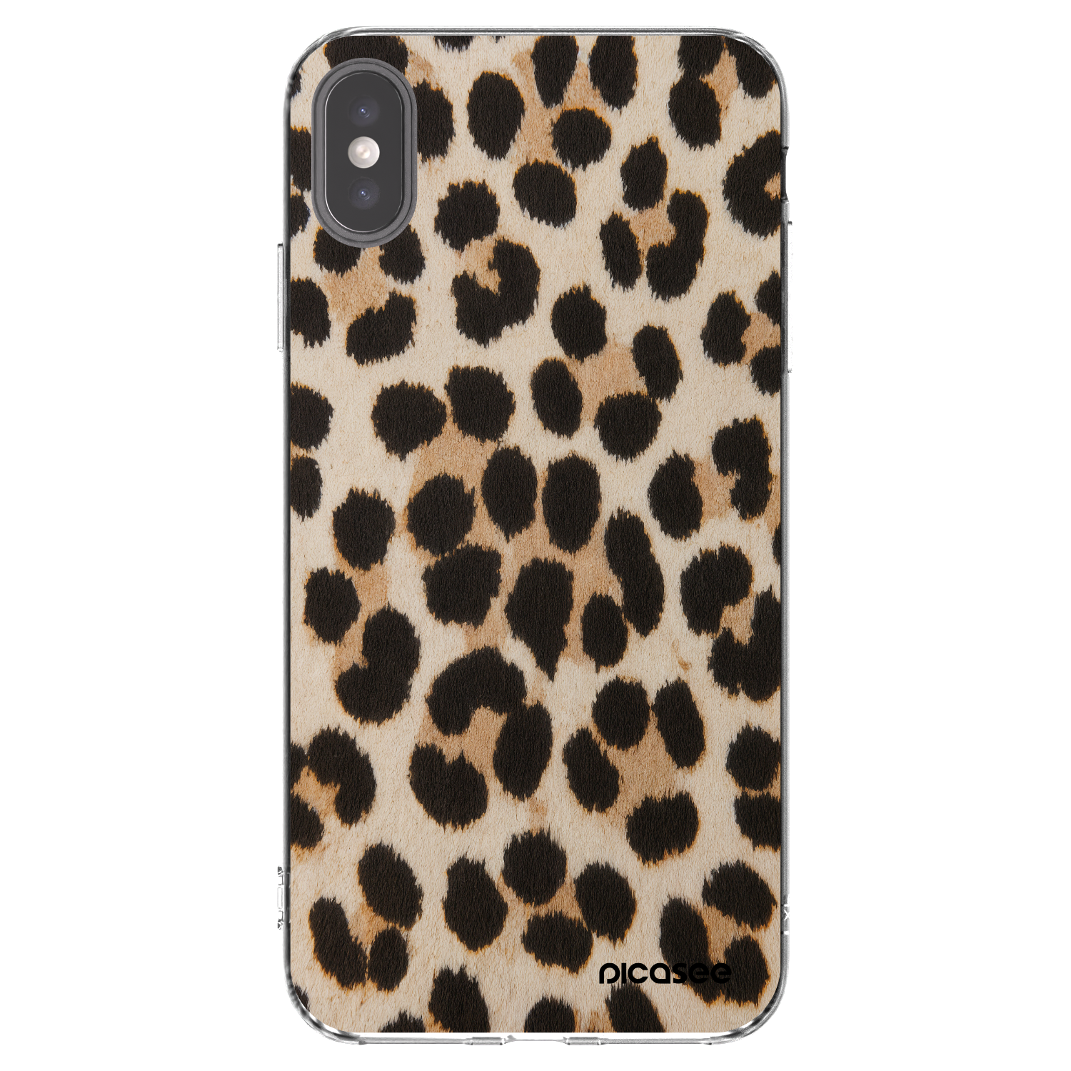 Picasee silikonový průhledný obal pro Apple iPhone XS Max - Brown Tiger