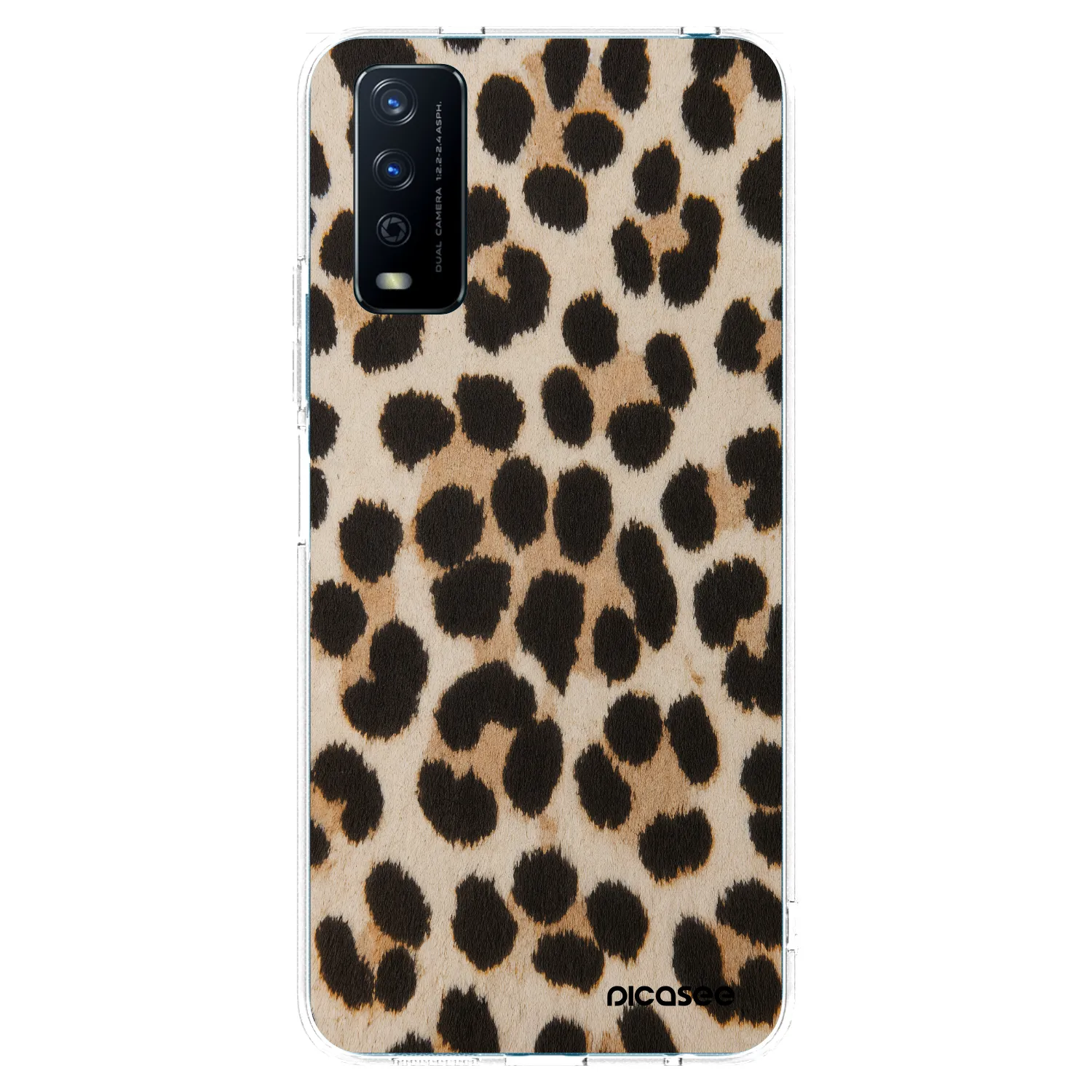 Picasee silikonový průhledný obal pro Vivo Y11s - Brown Tiger