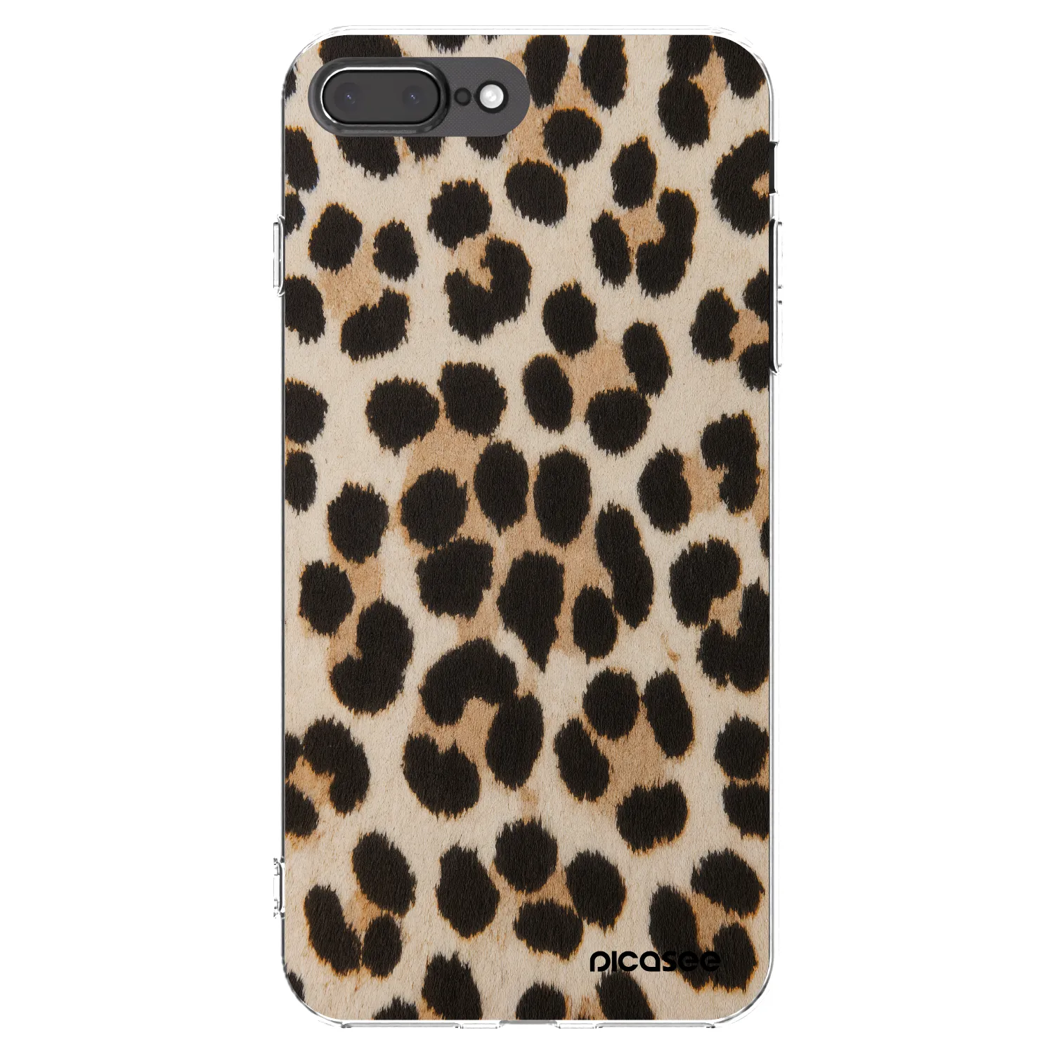 Picasee silikonový průhledný obal pro Apple iPhone 7 Plus - Brown Tiger