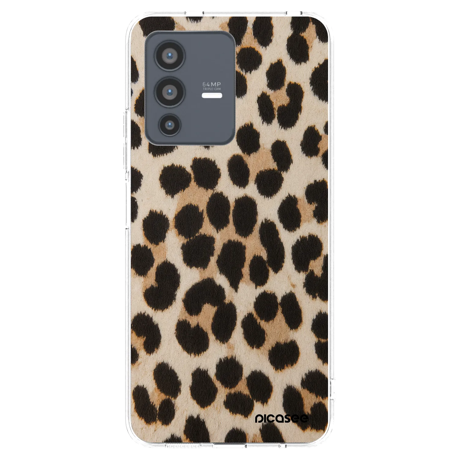 Picasee silikonový průhledný obal pro Vivo V23 5G - Brown Tiger