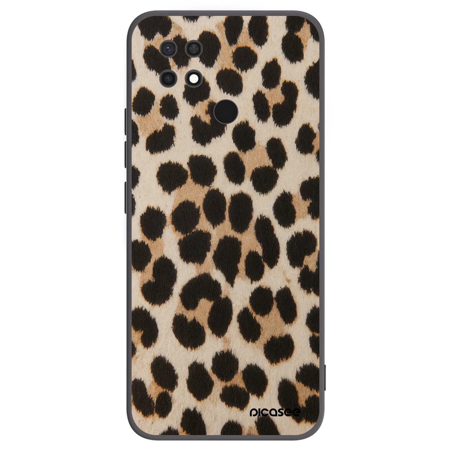 Picasee silikonový černý obal pro Xiaomi Redmi 10C - Brown Tiger