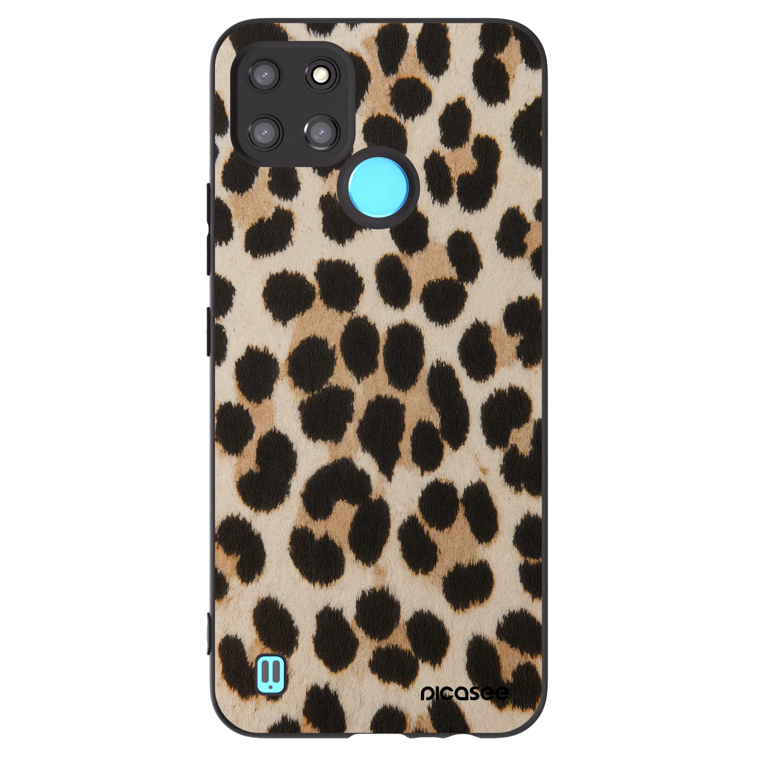 Picasee silikonový černý obal pro Realme C21Y - Brown Tiger