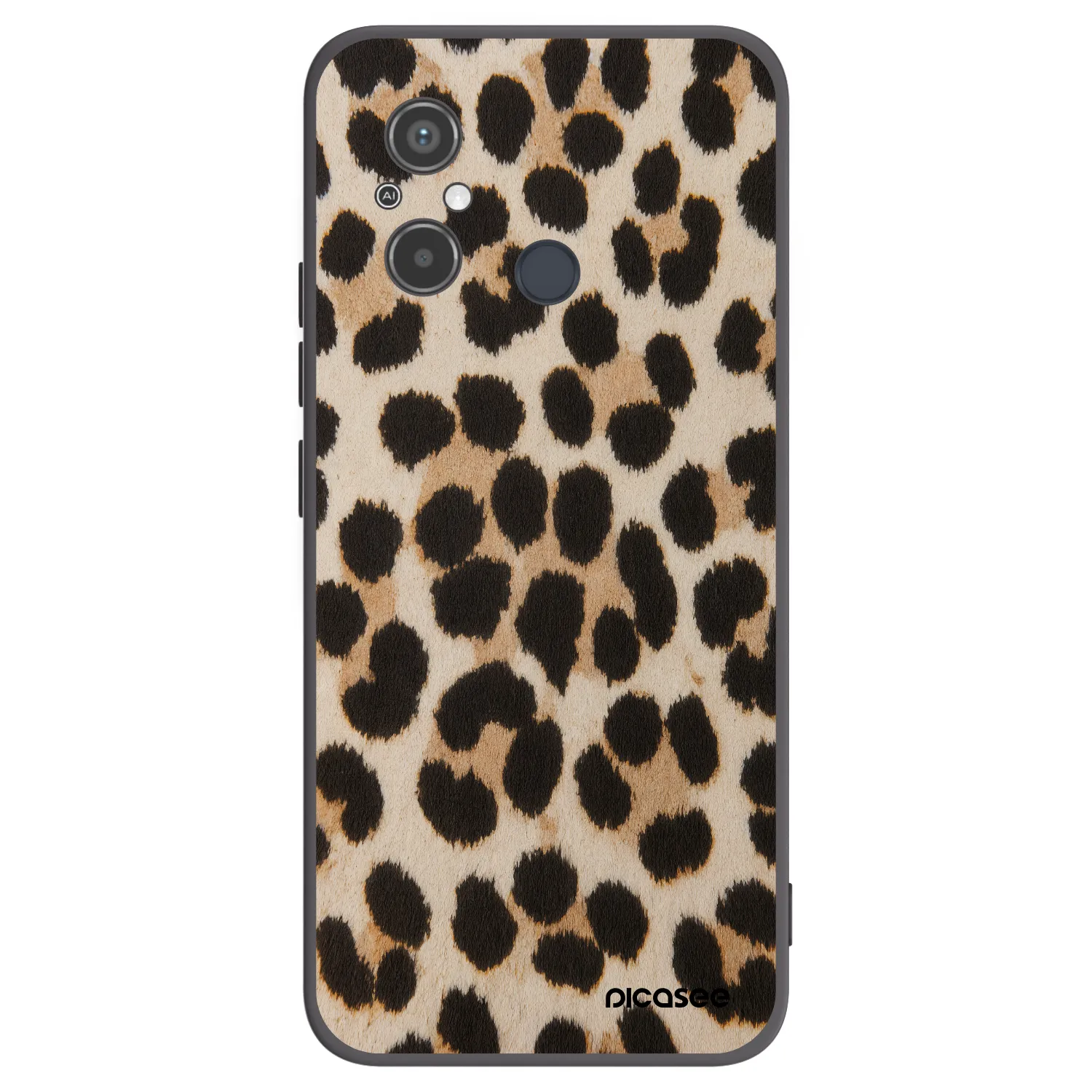 Picasee silikonový černý obal pro Xiaomi Redmi 12C - Brown Tiger