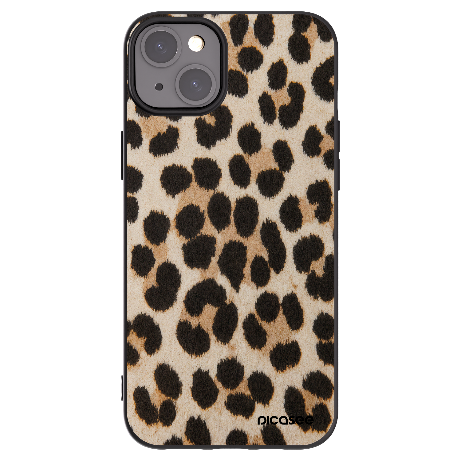 Picasee silikonový černý obal pro Apple iPhone 15 Plus - Brown Tiger