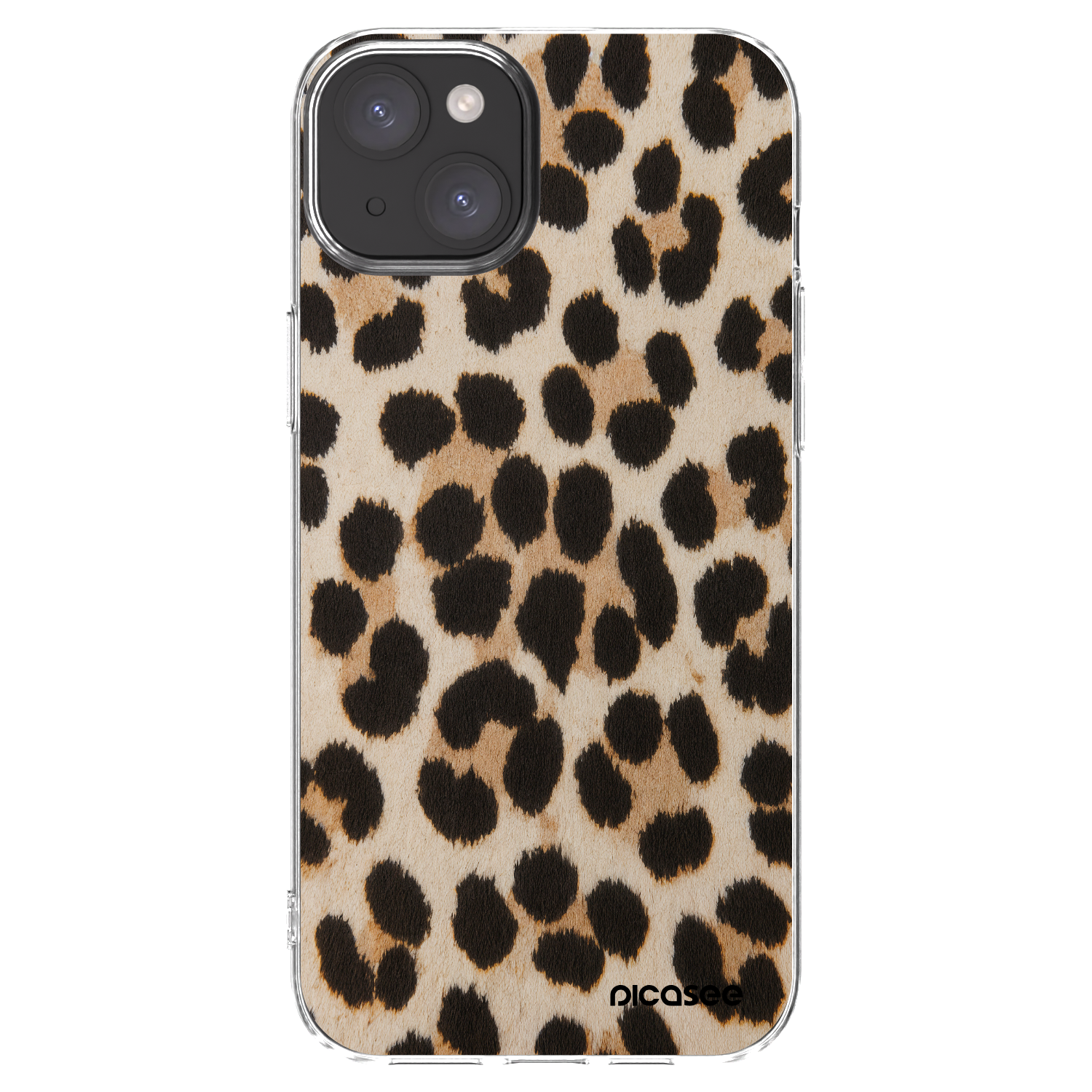 Picasee silikonový průhledný obal pro Apple iPhone 15 Plus - Brown Tiger