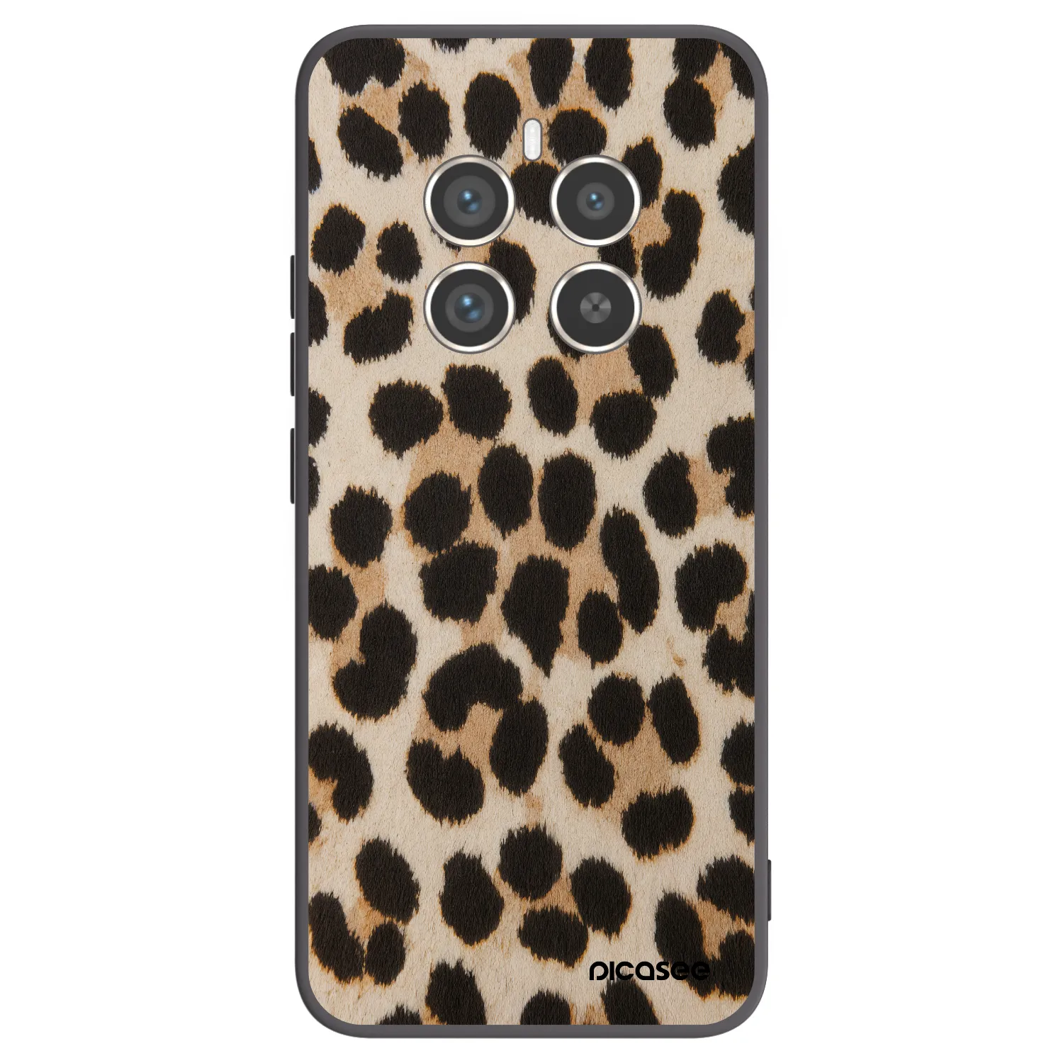 Picasee silikonový černý obal pro Realme 12 Pro 5G - Brown Tiger