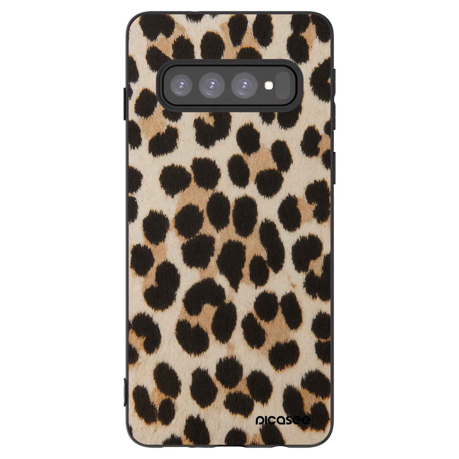 Picasee silikonový černý obal pro Samsung Galaxy S10 G973 - Brown Tiger