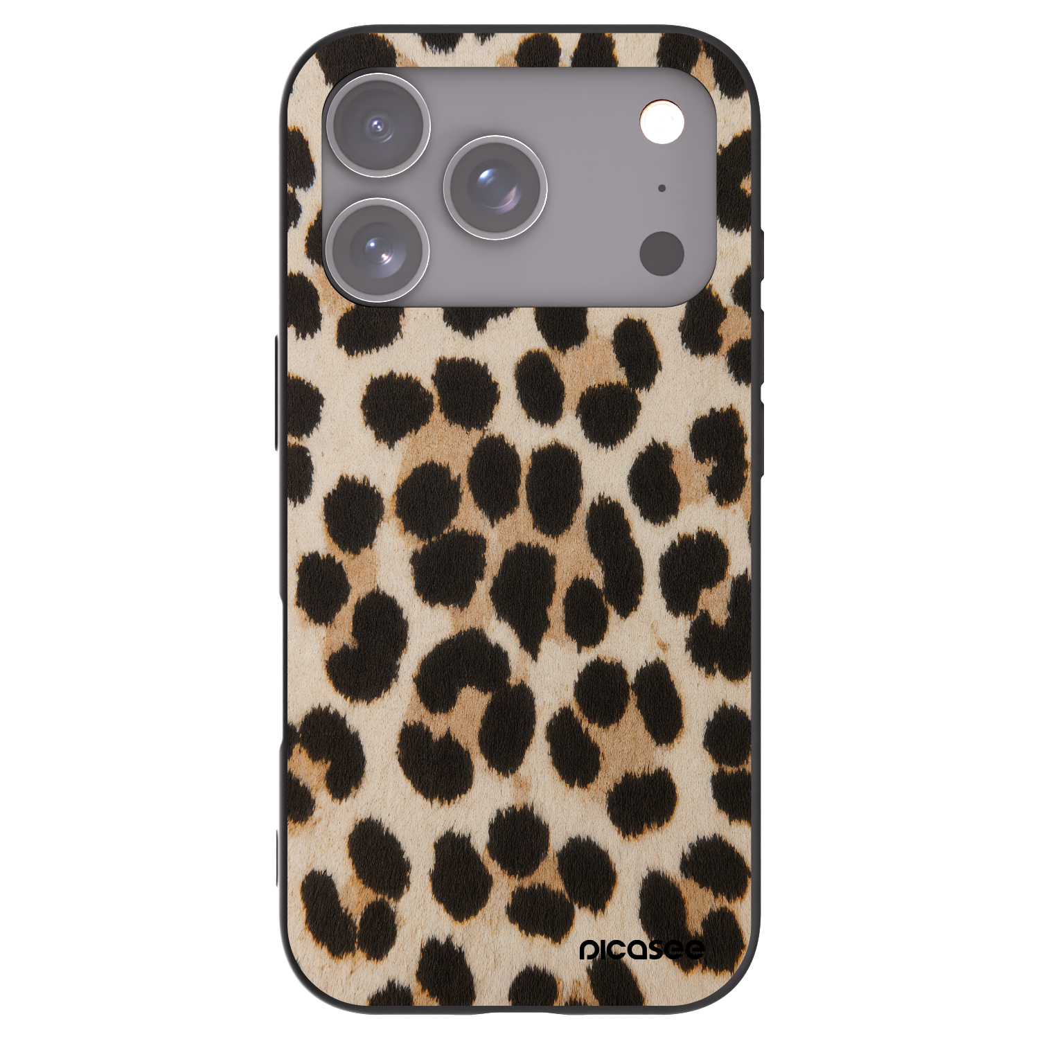 Picasee silikonový černý obal pro Apple iPhone 17 Pro - Brown Tiger