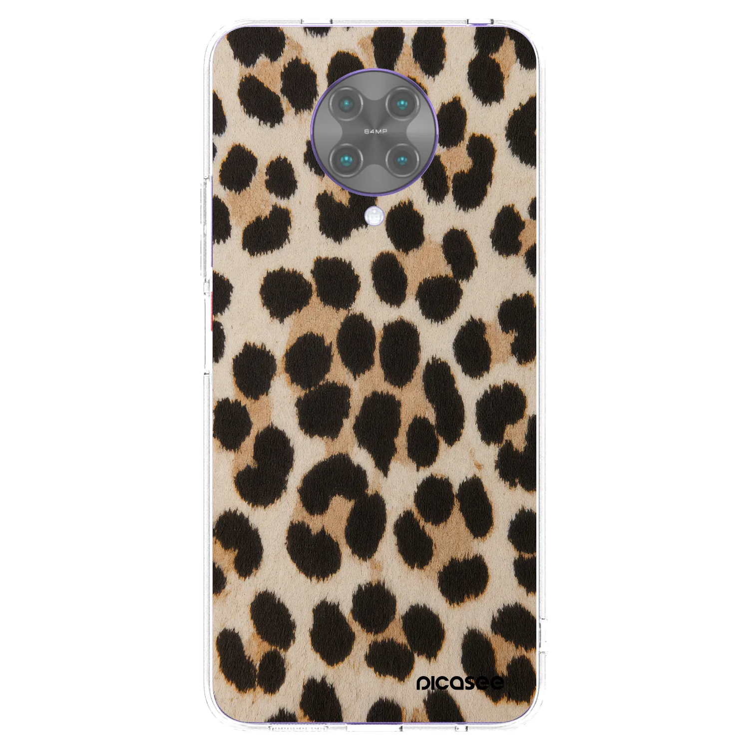 Picasee silikonový průhledný obal pro Xiaomi Poco F2 Pro - Brown Tiger