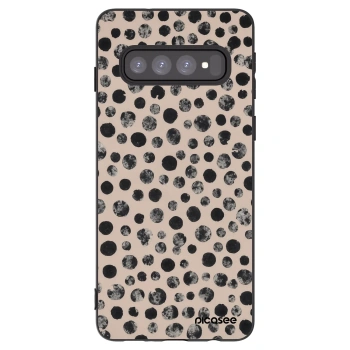 Picasee silikonový černý obal pro Samsung Galaxy S10 G973 - Dots