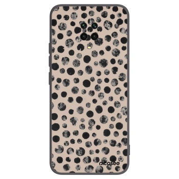 Picasee silikonový černý obal pro Xiaomi Redmi Note 9 Pro - Dots