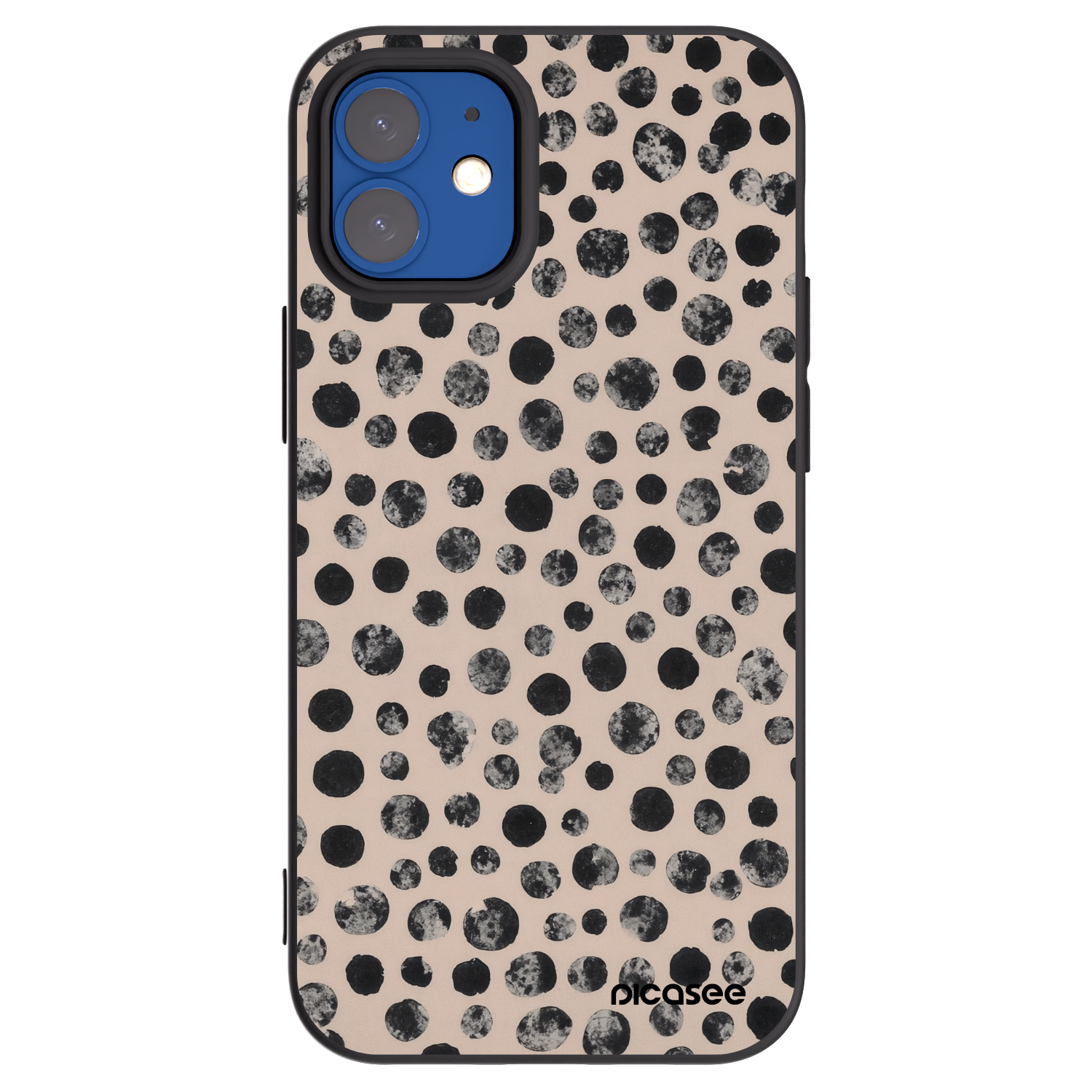 Picasee silikonový černý obal pro Apple iPhone 12 mini - Dots