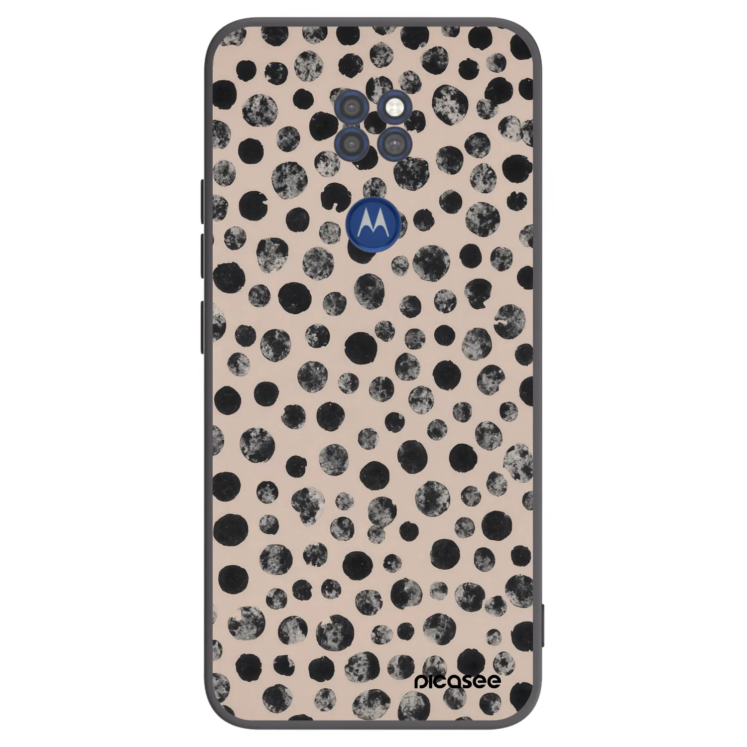 Picasee silikonový černý obal pro Motorola Moto G9 Play - Dots