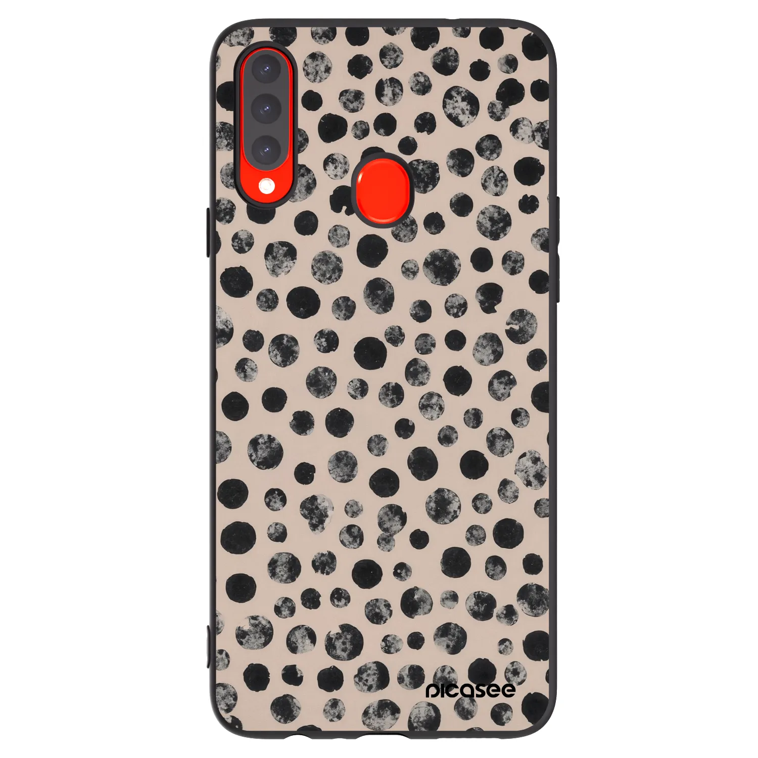 Picasee silikonový černý obal pro Samsung Galaxy A20s - Dots