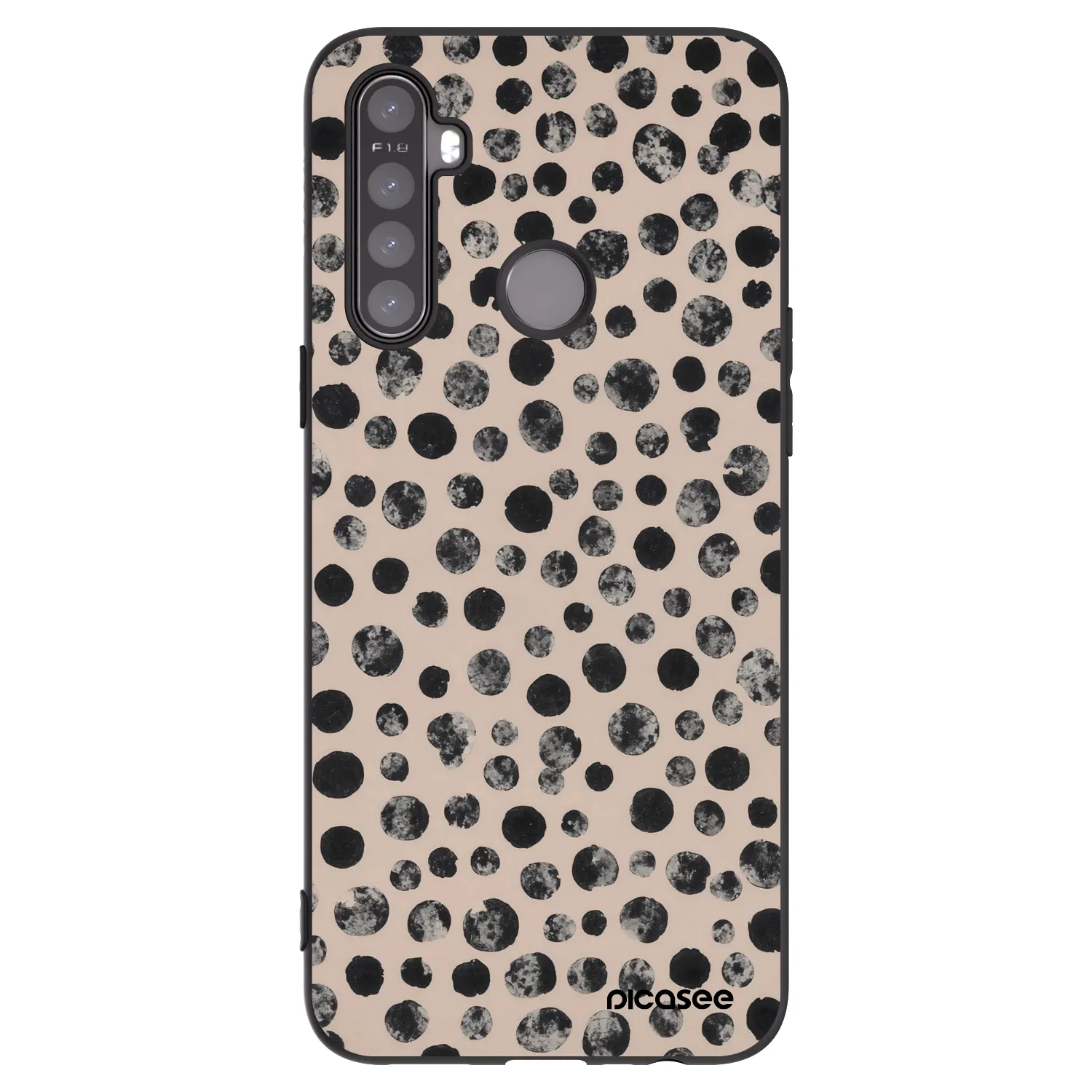 Picasee silikonový černý obal pro Realme 5 - Dots