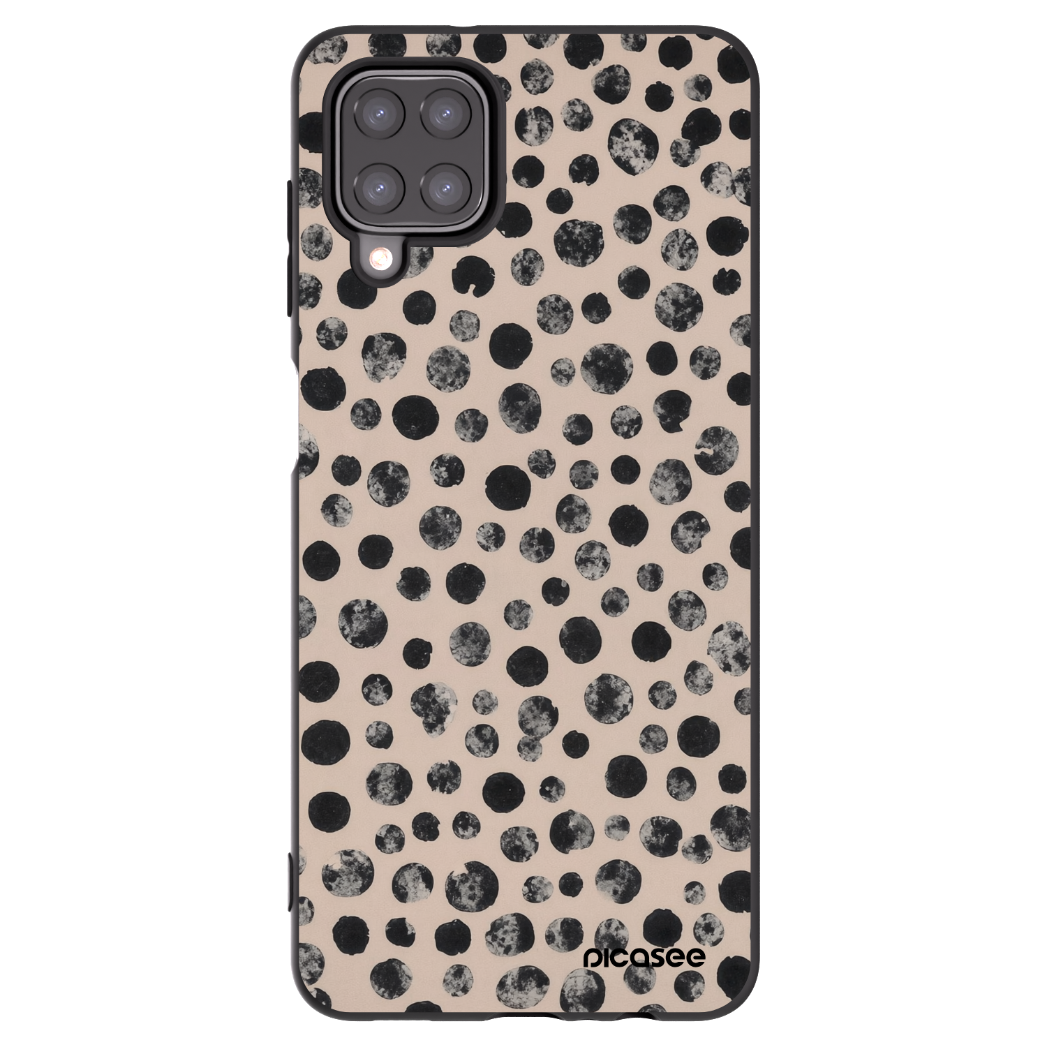 Picasee silikonový černý obal pro Samsung Galaxy A12 A125F - Dots