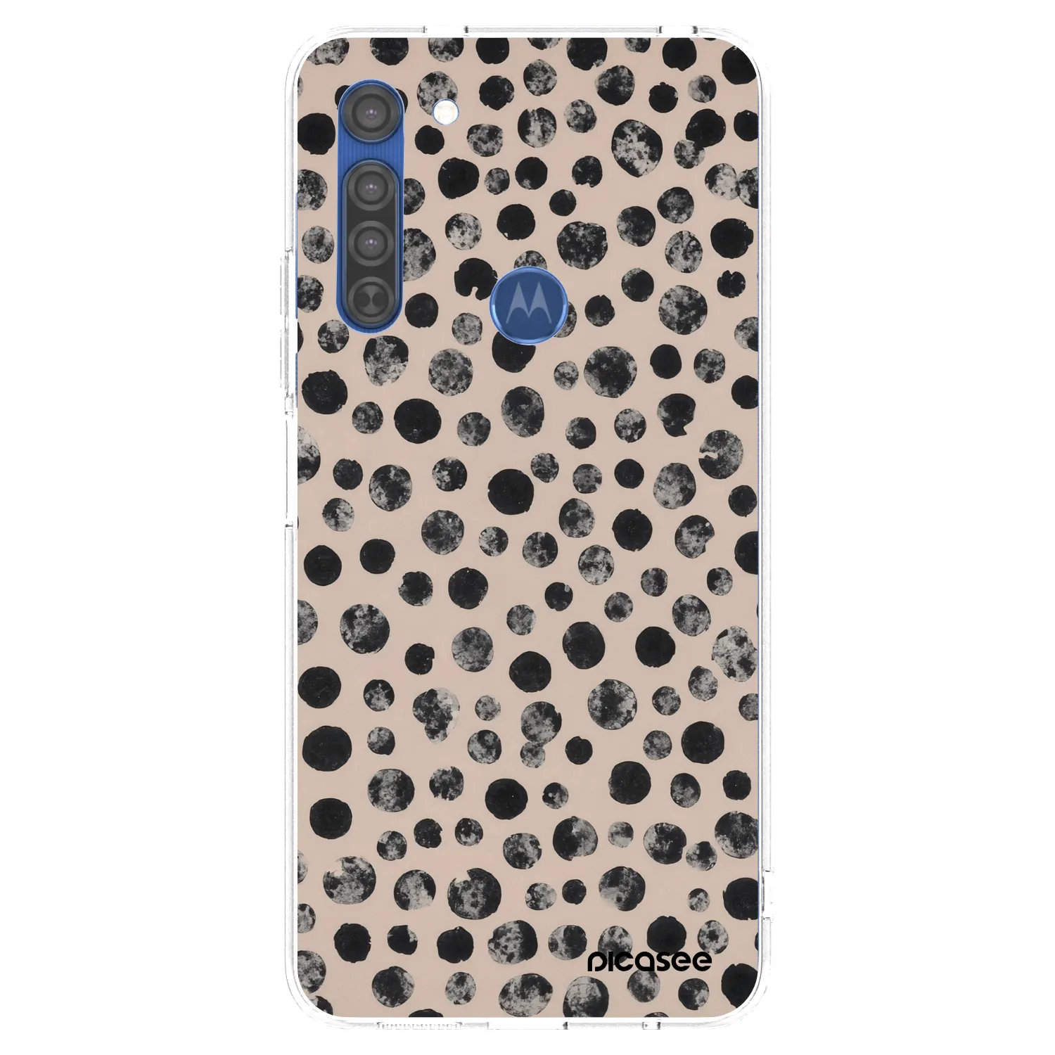 Picasee silikonový průhledný obal pro Motorola Moto G8 - Dots