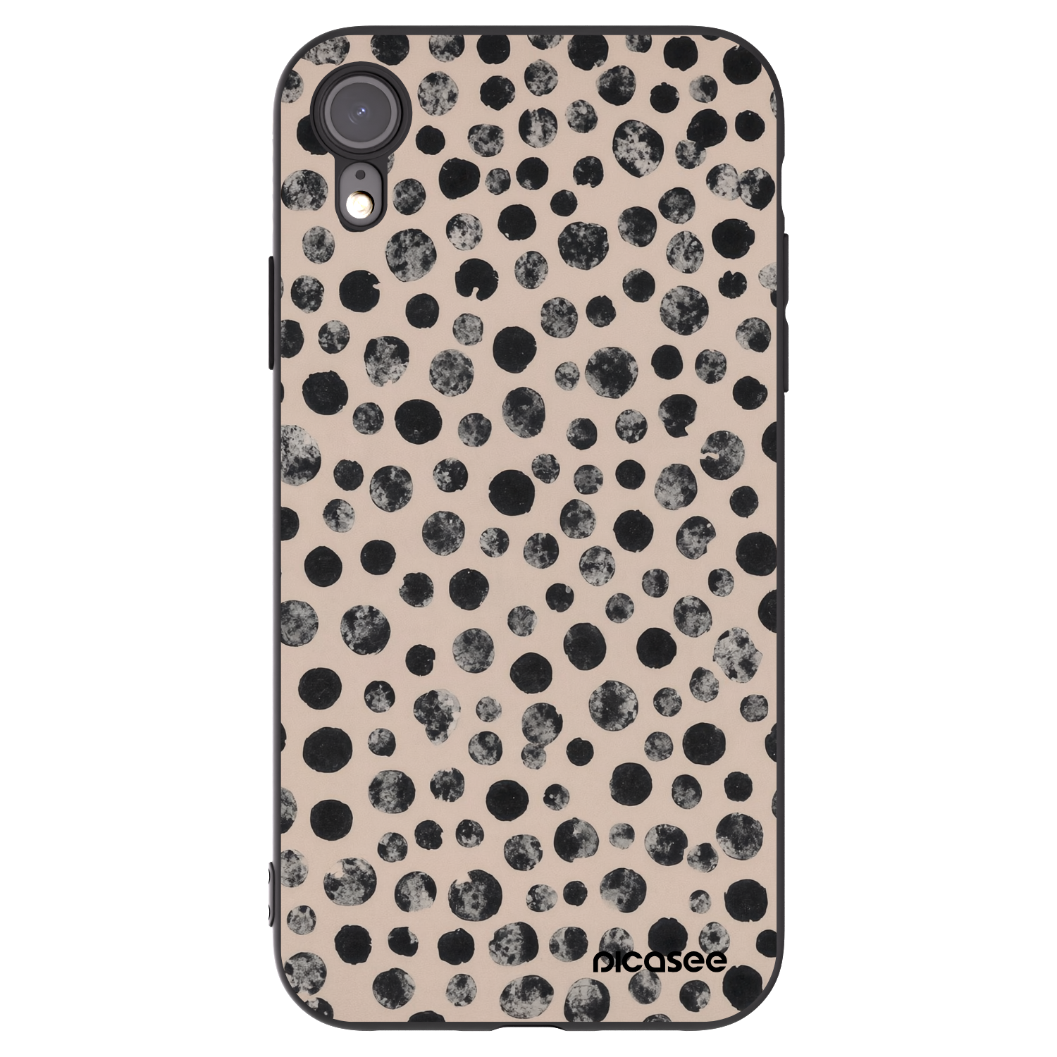 Picasee silikonový černý obal pro Apple iPhone XR - Dots