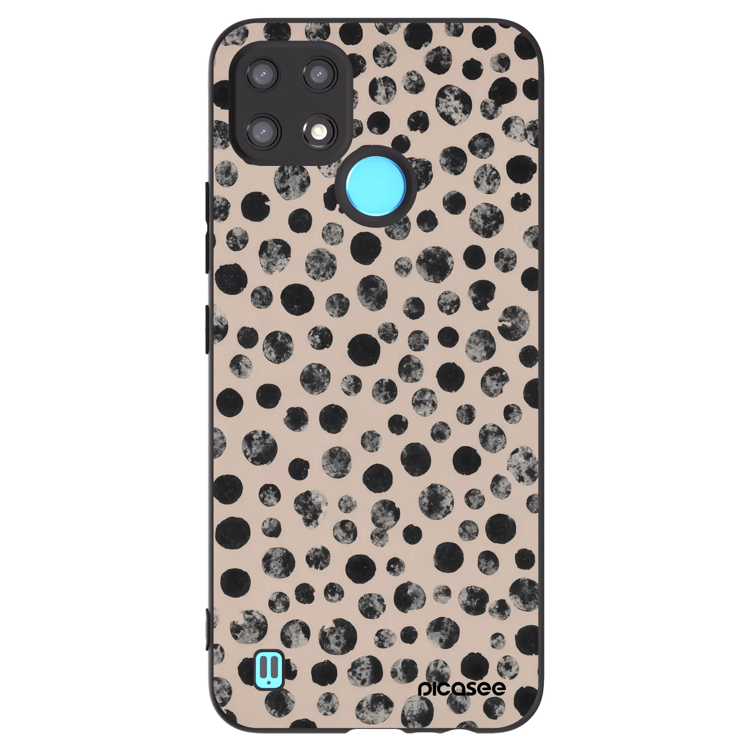 Picasee silikonový černý obal pro Realme C21 - Dots