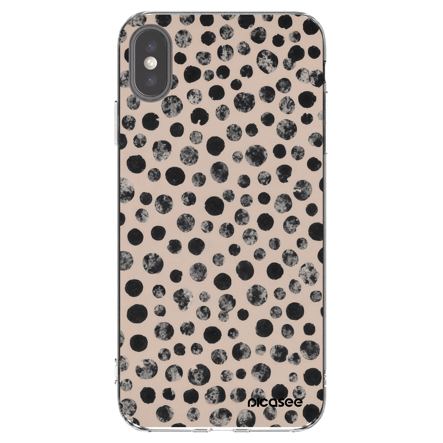 Picasee silikonový průhledný obal pro Apple iPhone XS Max - Dots