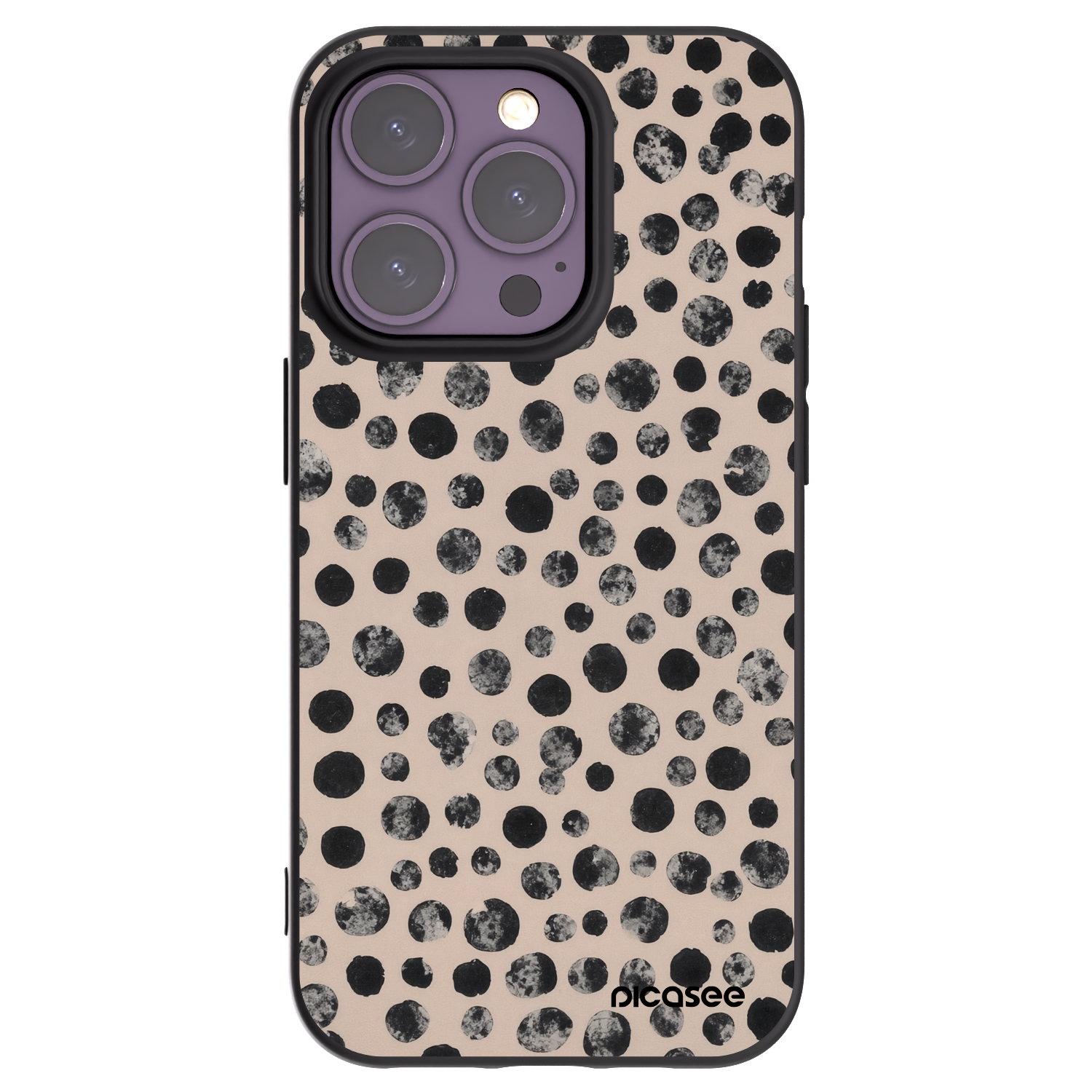 Picasee silikonový černý obal pro Apple iPhone 14 Pro - Dots