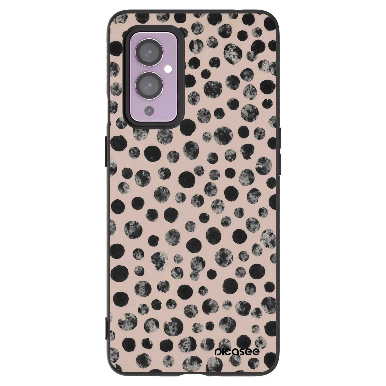 Picasee silikonový černý obal pro OnePlus 9 - Dots