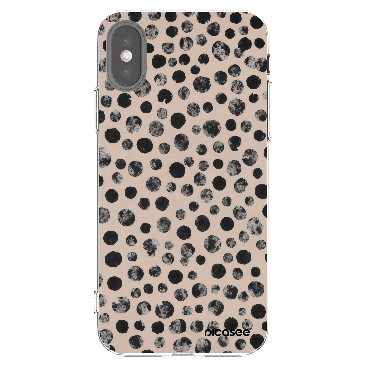 Picasee silikonový průhledný obal pro Apple iPhone X/XS - Dots