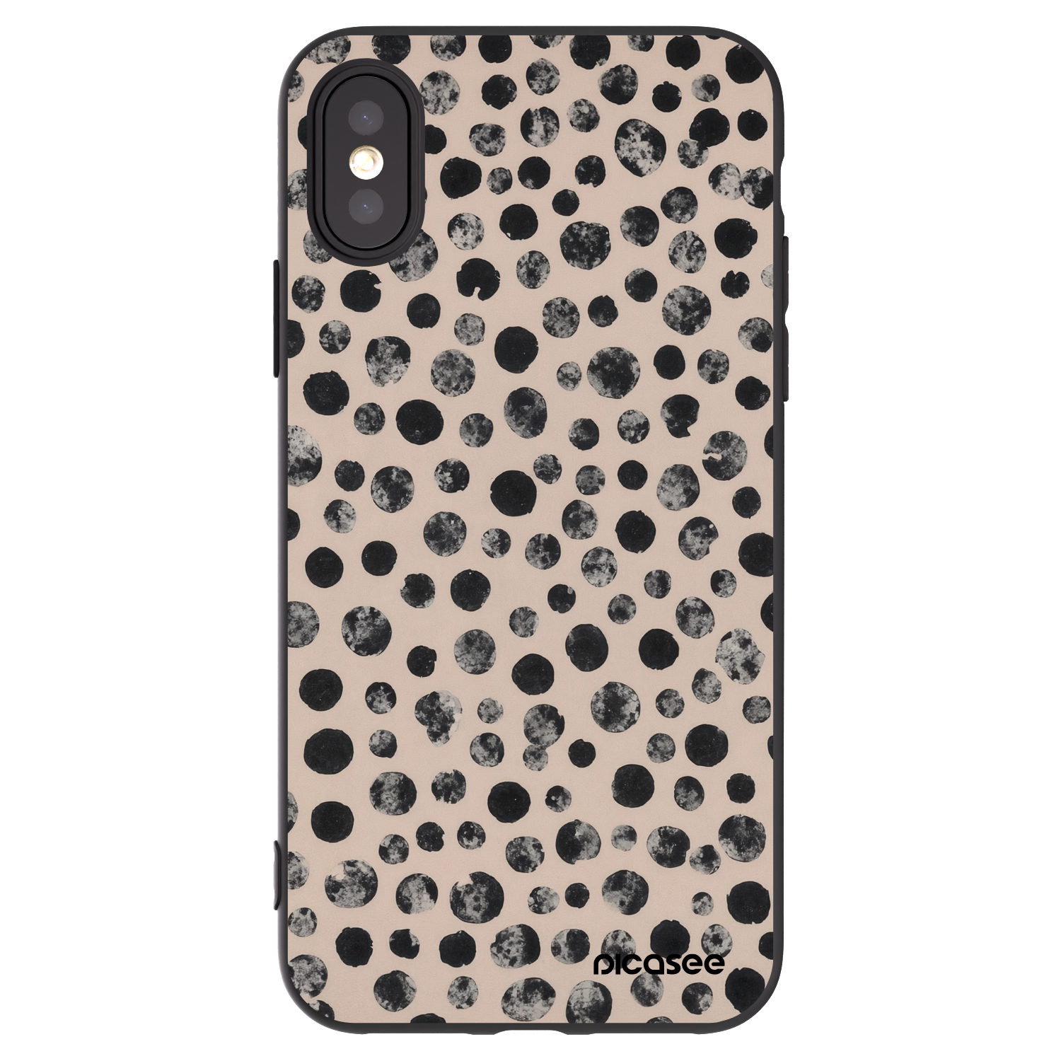 Picasee silikonový černý obal pro Apple iPhone X/XS - Dots