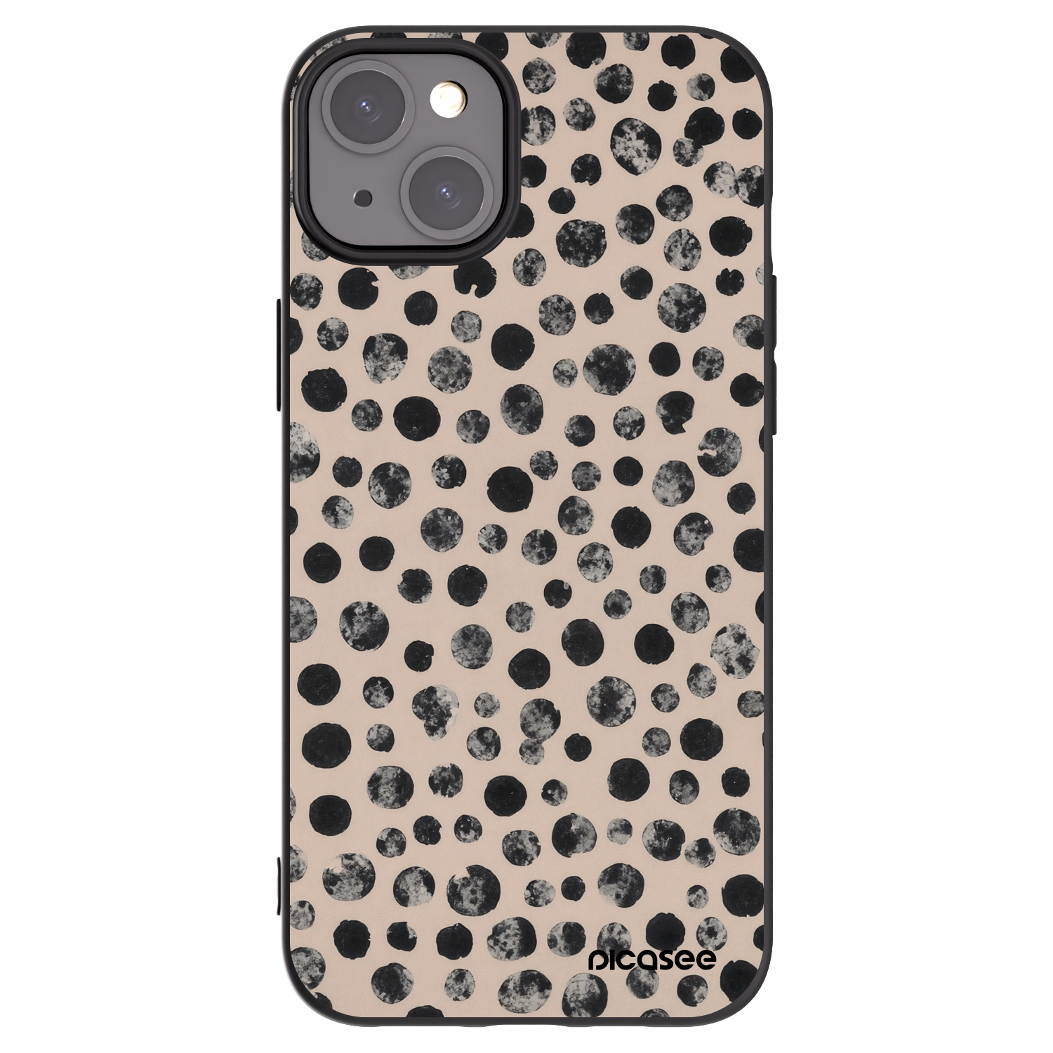 Picasee silikonový černý obal pro Apple iPhone 15 Plus - Dots