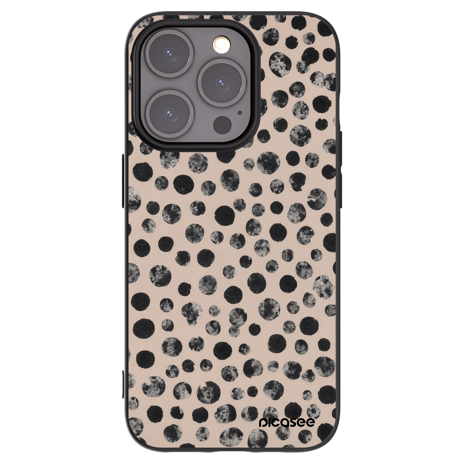 Picasee silikonový černý obal pro Apple iPhone 15 Pro - Dots