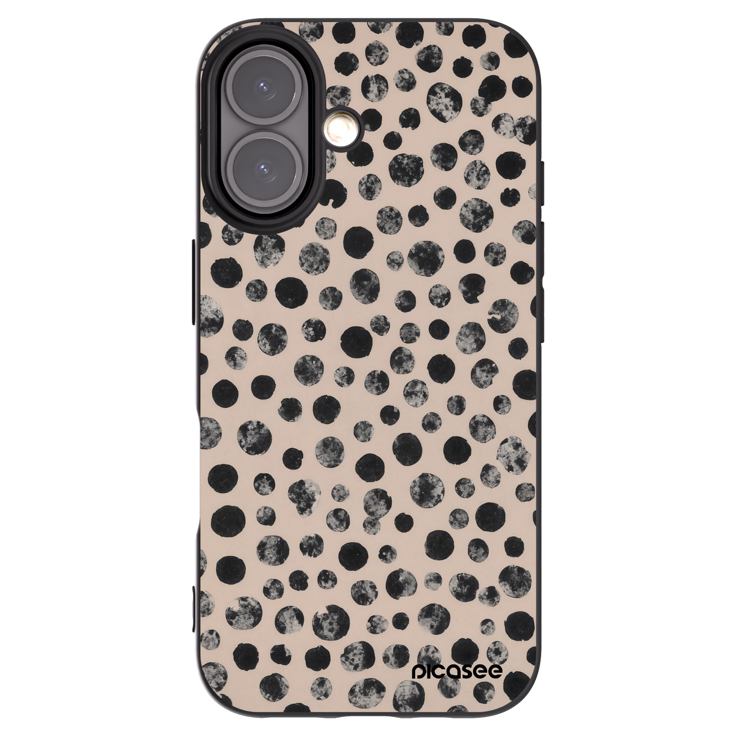 Picasee silikonový černý obal pro Apple iPhone 16 - Dots
