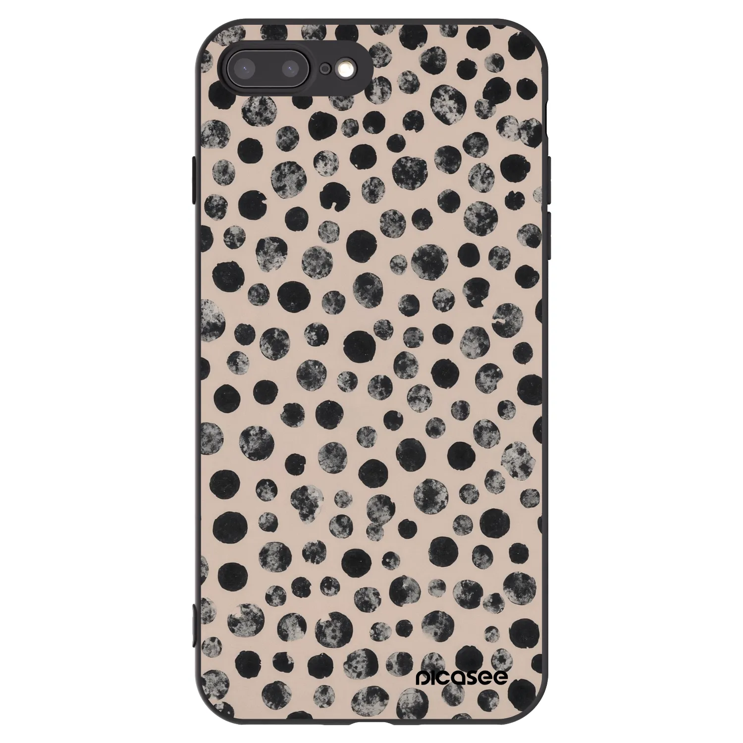 Picasee silikonový černý obal pro Apple iPhone 7 Plus - Dots