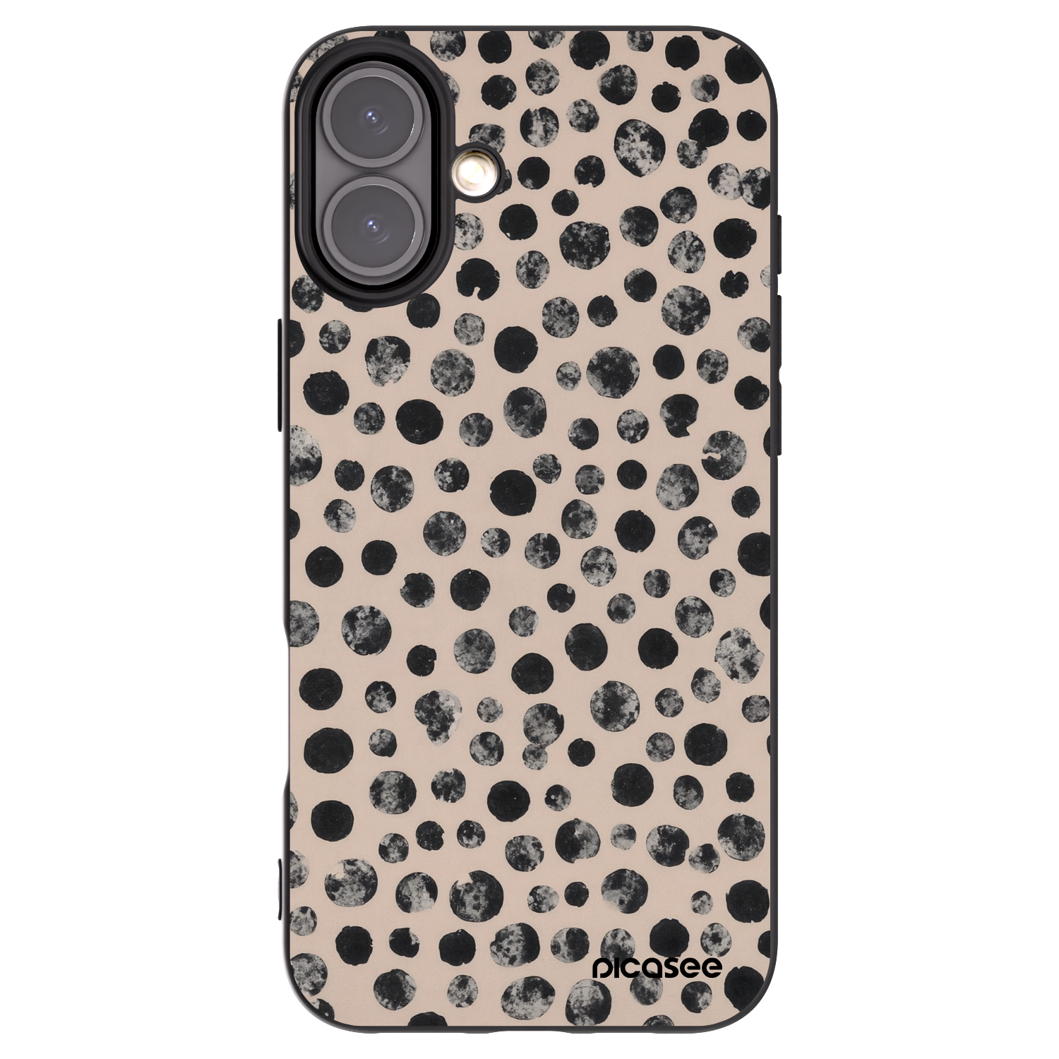 Picasee silikonový černý obal pro Apple iPhone 16 Plus - Dots