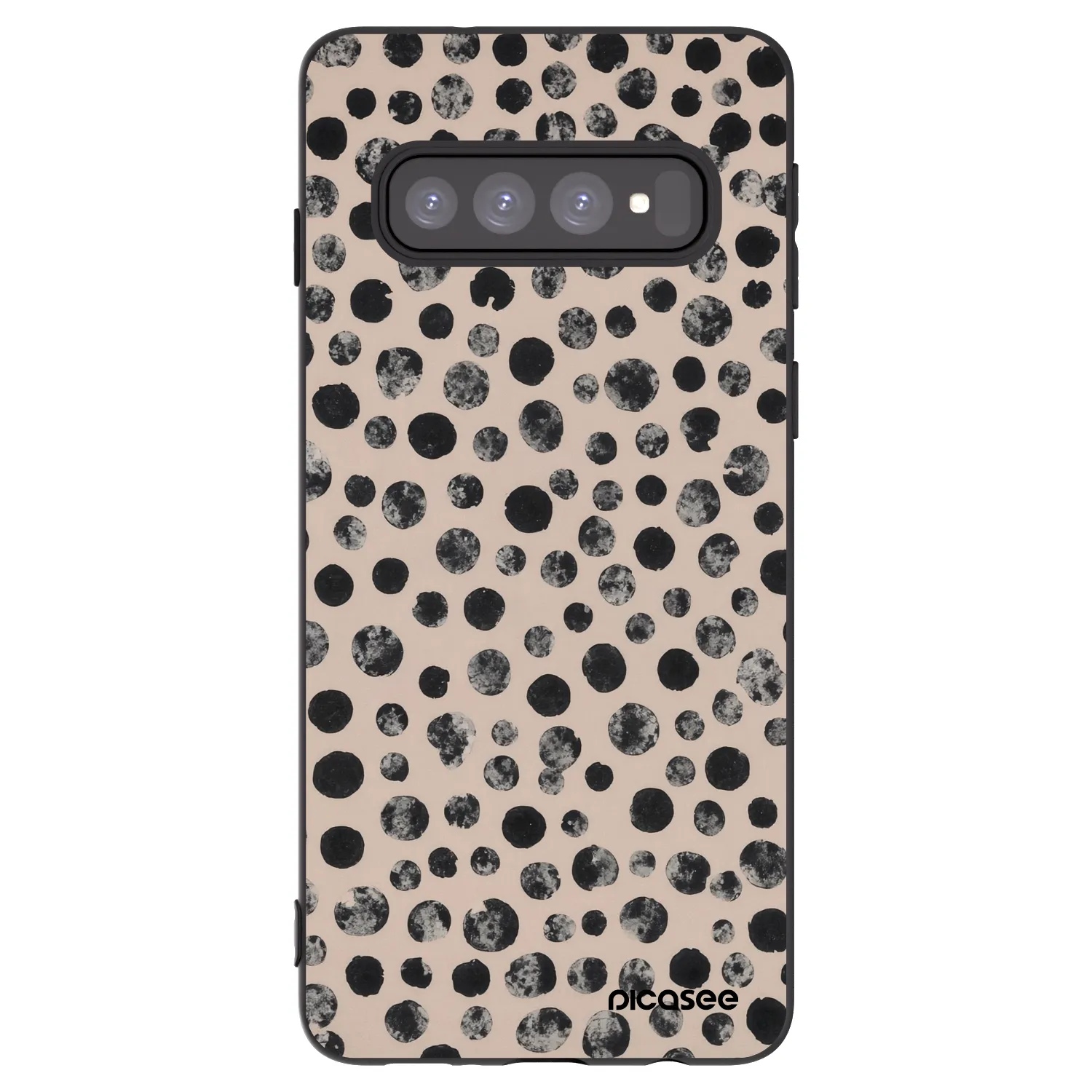 Picasee silikonový černý obal pro Samsung Galaxy S10 G973 - Dots