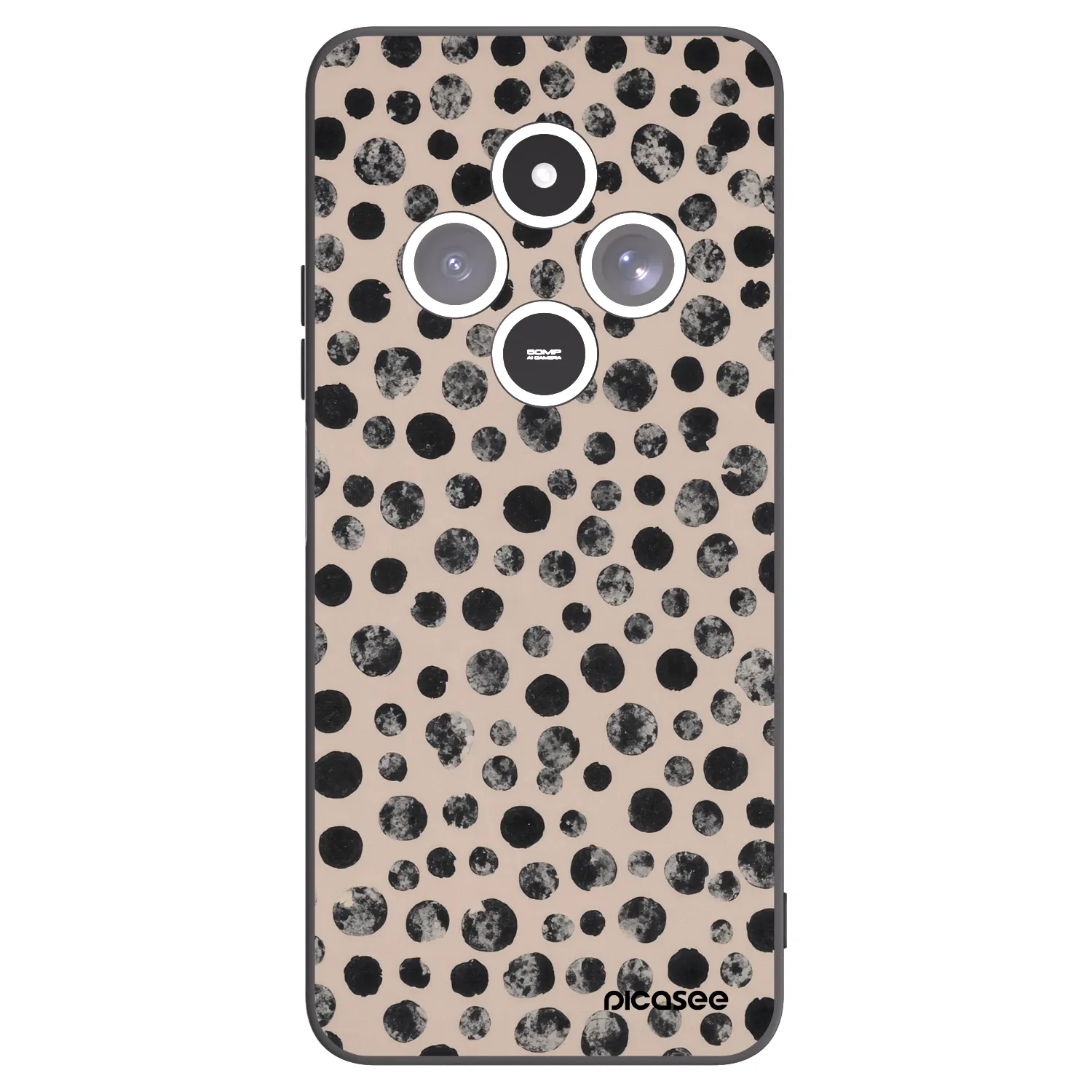 Picasee silikonový černý obal pro Xiaomi Redmi 14C - Dots