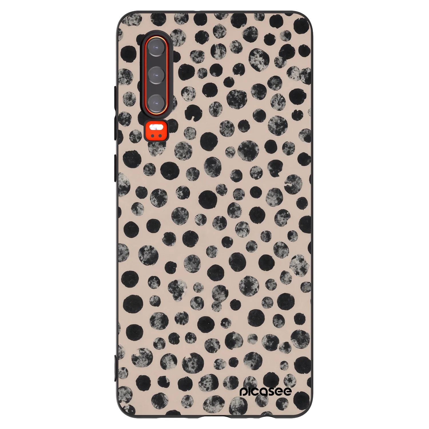 Picasee silikonový černý obal pro Huawei P30 - Dots