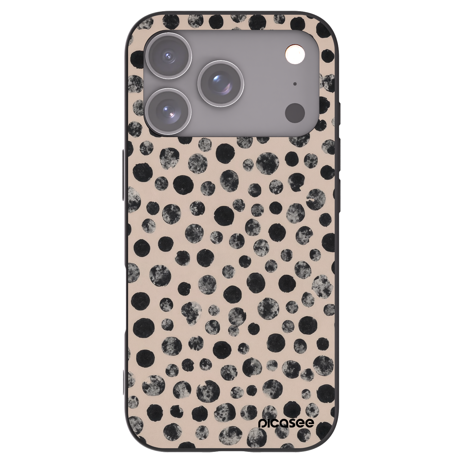Picasee silikonový černý obal pro Apple iPhone 17 Pro - Dots