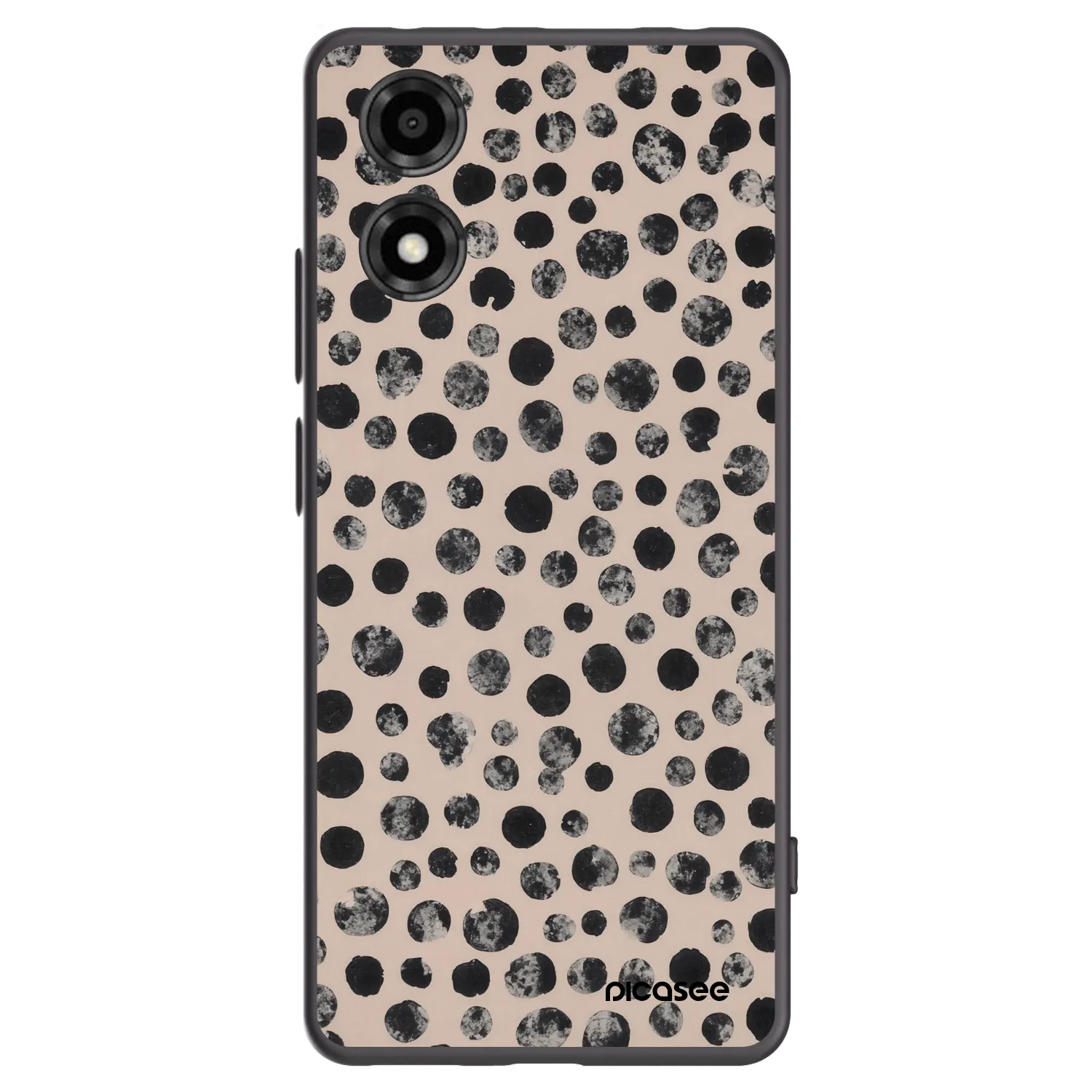 Picasee silikonový černý obal pro Motorola Moto E14 - Dots