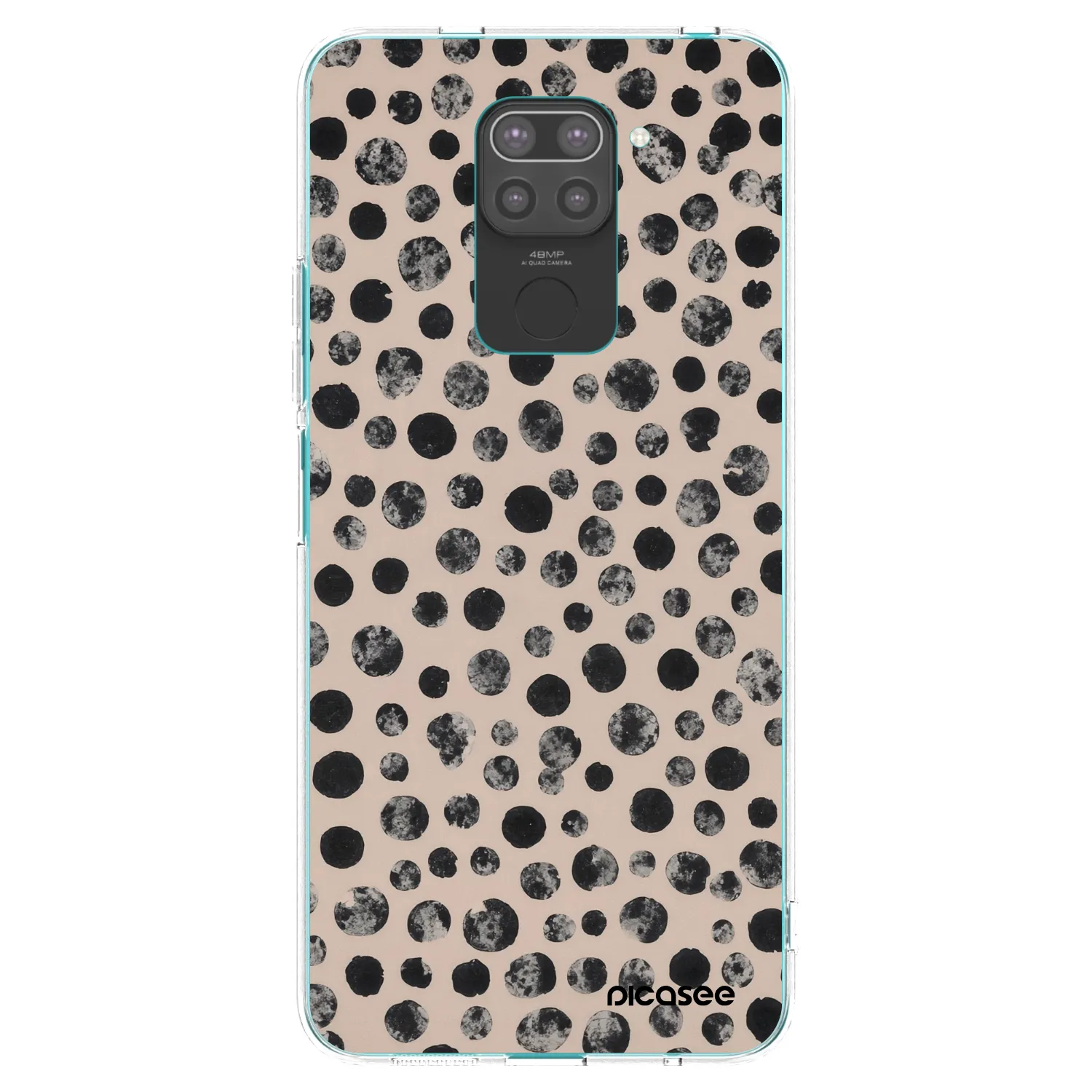 Picasee silikonový černý obal pro Xiaomi Redmi Note 9 - Dots