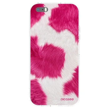 Picasee silikonový průhledný obal pro Apple iPhone 5/5S/SE - Pink Moo