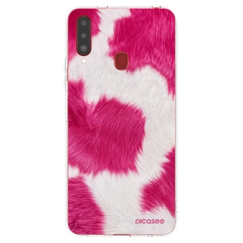 Picasee silikonový průhledný obal pro Samsung Galaxy A20s - Pink Moo
