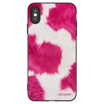 Picasee silikonový černý obal pro Apple iPhone XS Max - Pink Moo