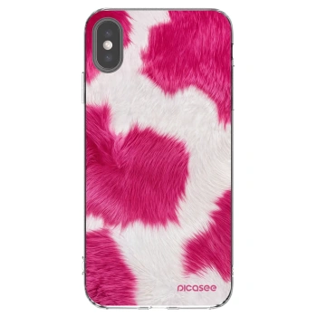 Picasee silikonový průhledný obal pro Apple iPhone XS Max - Pink Moo