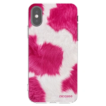 Picasee silikonový průhledný obal pro Apple iPhone X/XS - Pink Moo