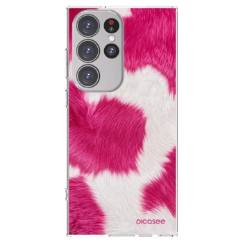 Picasee silikonový průhledný obal pro Samsung Galaxy S23 Ultra 5G - Pink Moo
